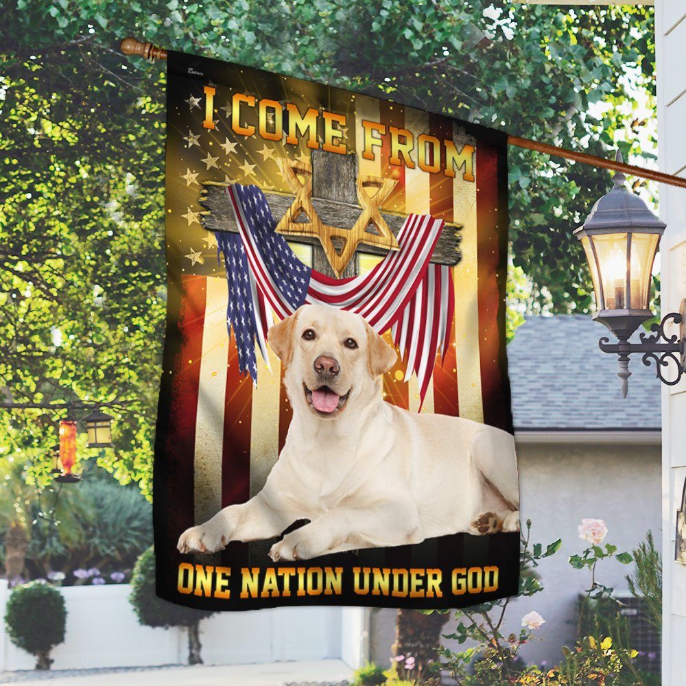 Yellow Labrador Retriever Dog Flag One Nation Under God LNT91F