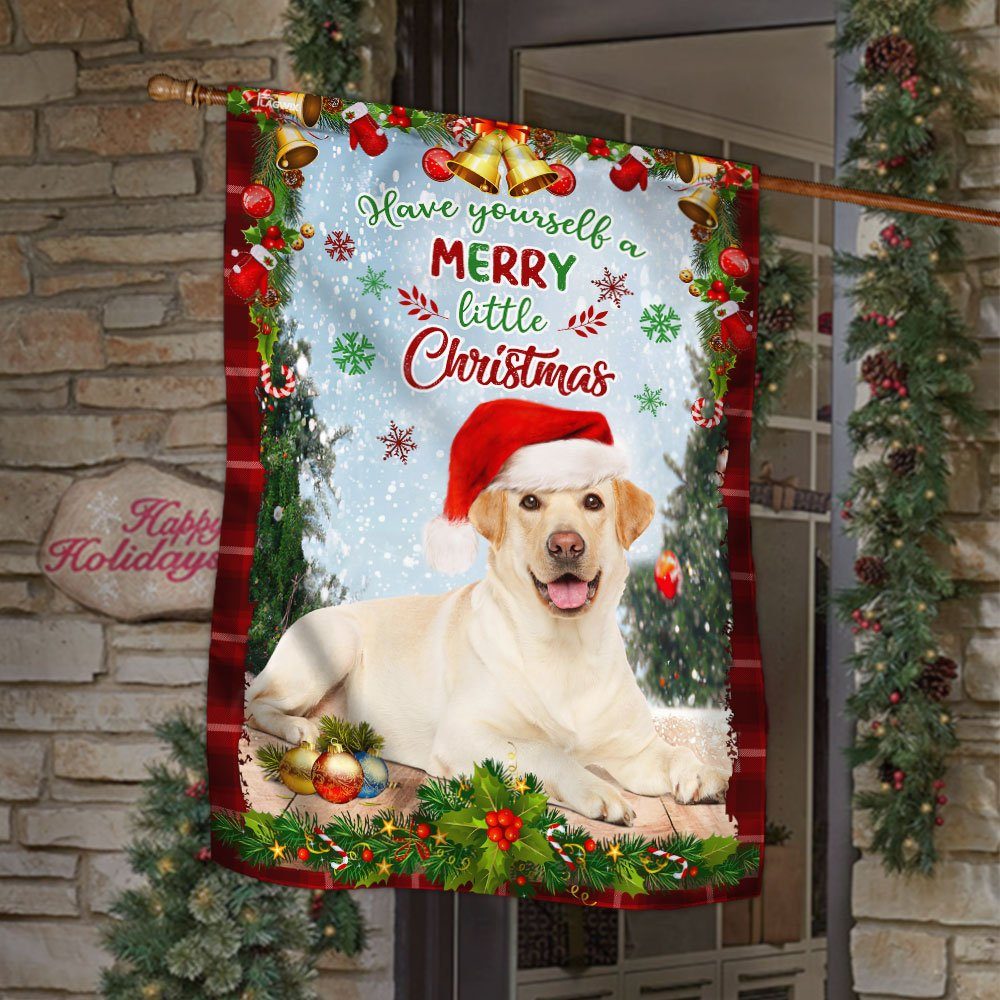 Yellow Labrador Retriever Flag, Have Yourself A Merry Little Christmas QNN374Fv3a