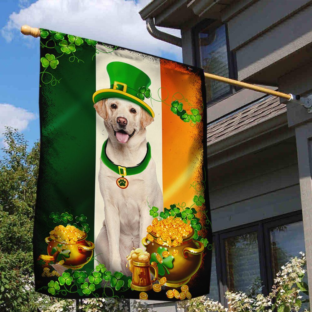 Yellow Labrador Retriever Flag Happy St. Patrick’s Day BNT395F