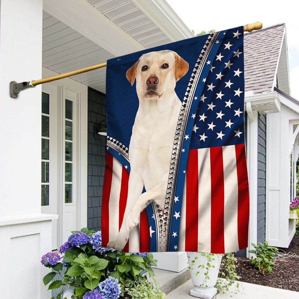 Yellow Labrador Retriever Flag Patriotic Dog ANT360F