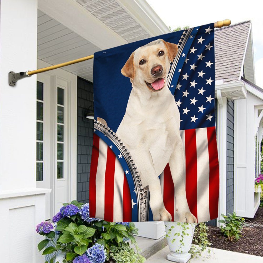 Yellow Labrador Retriever Flag Patriotic Dog ANT360Fv1