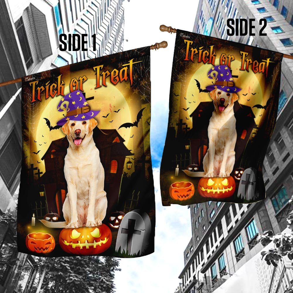 Yellow Labrador Retriever Halloween Flag