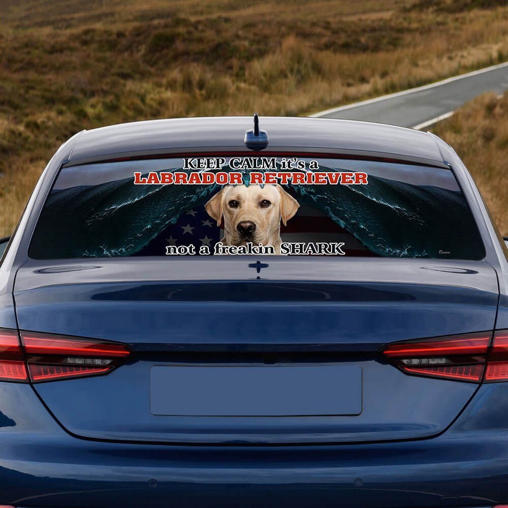 Yellow Labrador Retriever Rear Window Decal Keep Calm ANT149CDv1