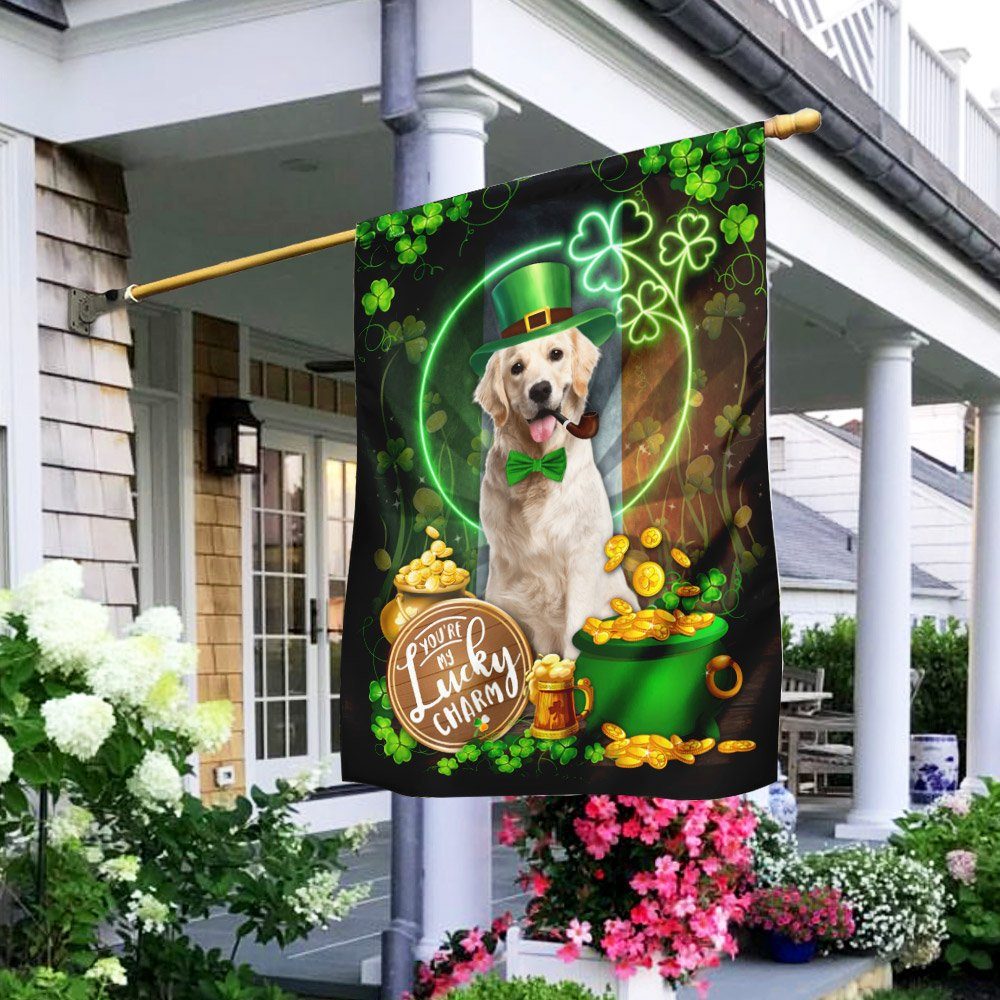 Yellow Labrador You Are My Lucky Charm Irish Flag