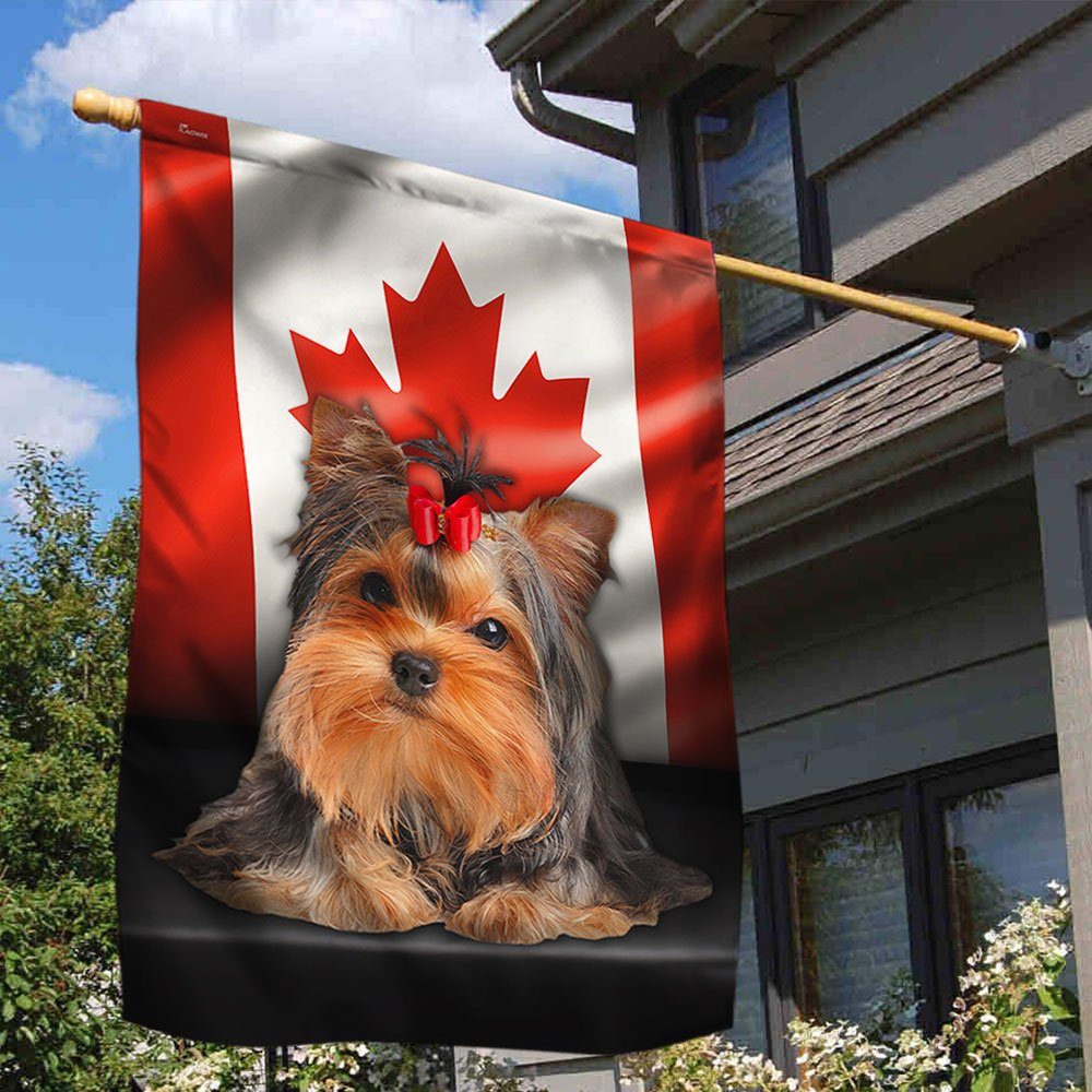 Yorkie Flags Flagwix™ Yorkshire Terrier Canadian Flag QNN557Fv11