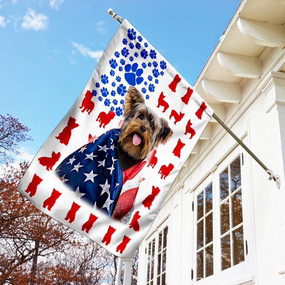 Yorkshire Terrier 4th July Flag