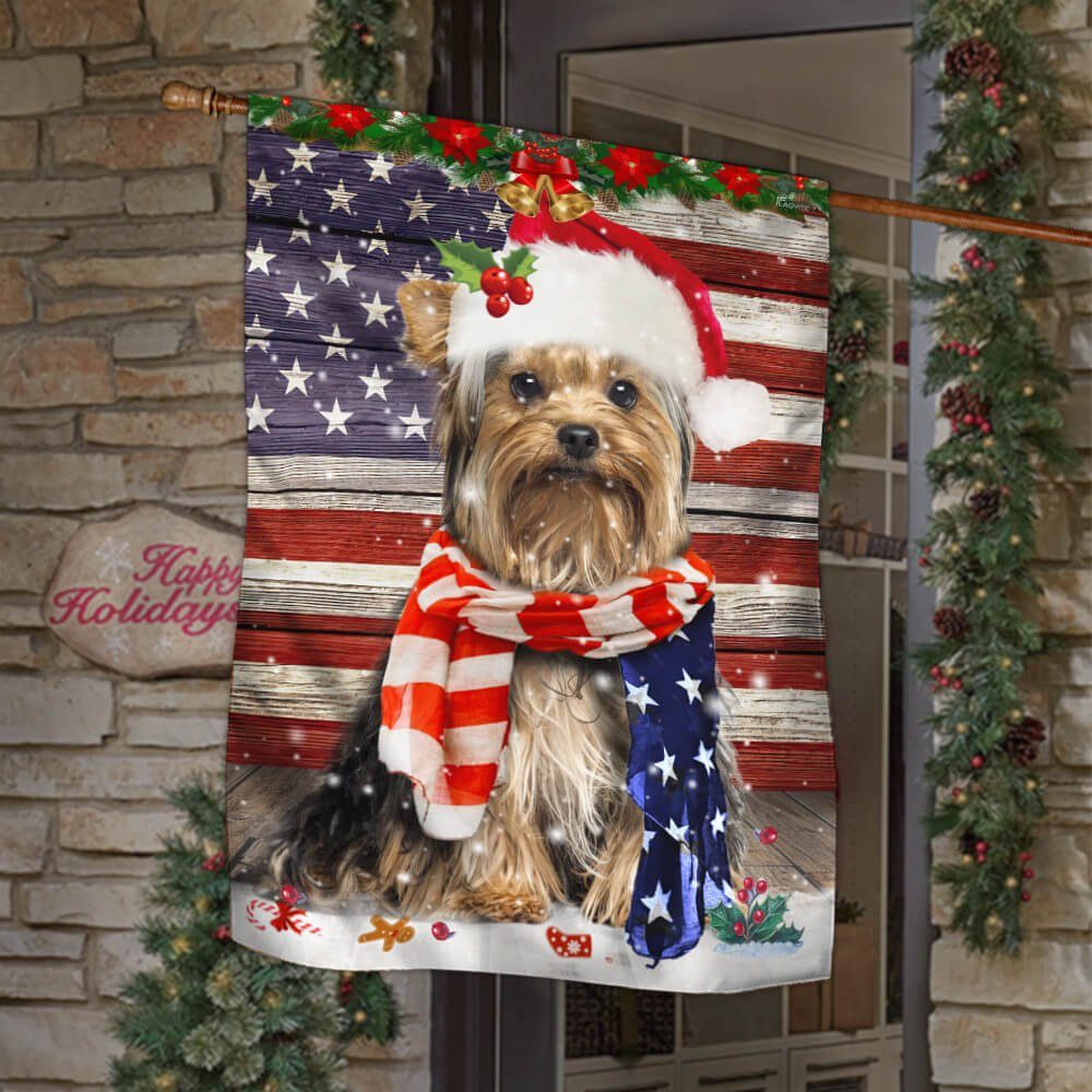 Yorkshire Terrier Dog Flag Christmas Dog NTB6666F