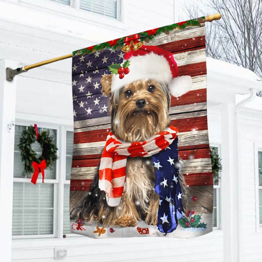 Yorkshire Terrier Dog Flag Christmas Dog NTB6666F