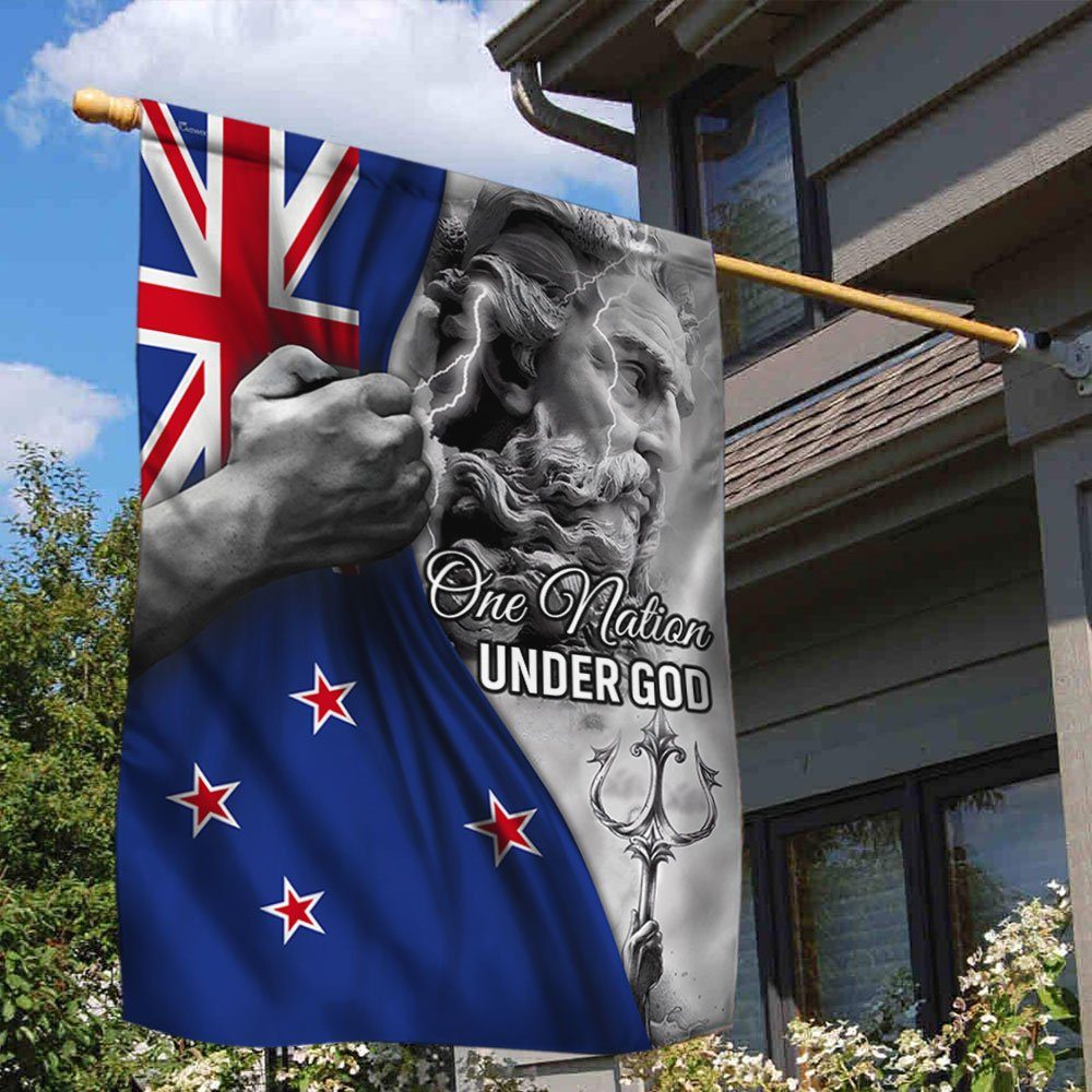 Zeus Flag New Zealand One Nation Under God Flag TRL1389F