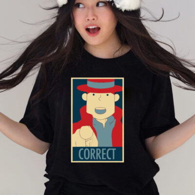 CORRECT THE POINTING FINGER PROFESSOR LAYTON T-SHIRT