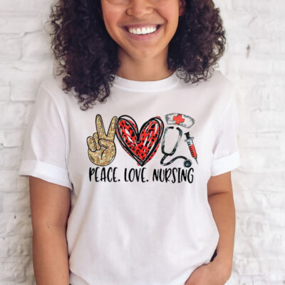 Diamond Peace Love And Nursing T-Shirt