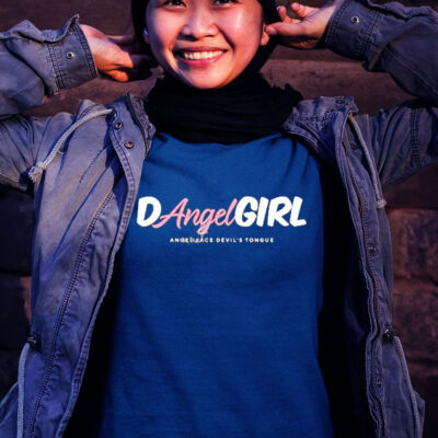 Katharina boger d angel girl angel face devil’s tongue Tee shirt