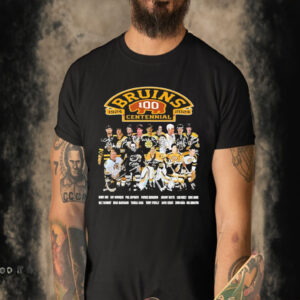 Official Bruins 100 Centennial 1924 2024 Team Player Signature T-shirt