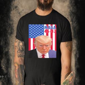 Official Donald Trump Maga 45 47 America Flag T-shirt