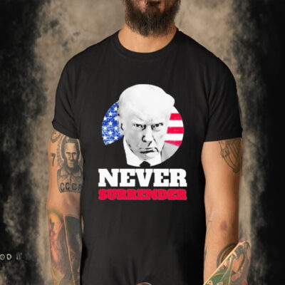 Official Donald Trump Mugshot Never Surrender T-shirt