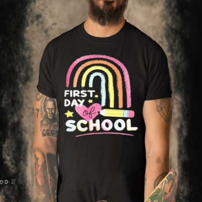 Official First Day Of School Rainbow Heart T-shirt