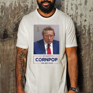 Official Larry elder Trump mugshot re-elect cornpop one bad dude T-shirt