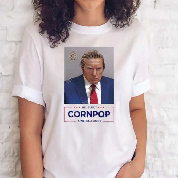 Official Larry elder Trump mugshot re-elect cornpop one bad dude T-shirts