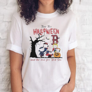 Official Peanuts time for halloween and the love for Boston red sox logo 2023 shirt
