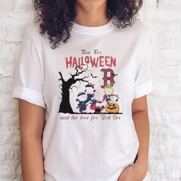 Official Peanuts time for halloween and the love for Boston red sox logo 2023 shirt