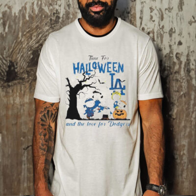 Official Peanuts time for halloween and the love for los angeles Dodgers logo 2023 T-shirt