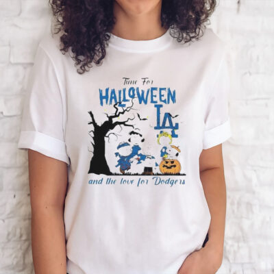 Official Peanuts time for halloween and the love for los angeles Dodgers logo 2023 shirt