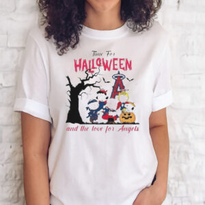 Official Peanuts time for halloween and the love for los angeles angels logo 2023 shirt