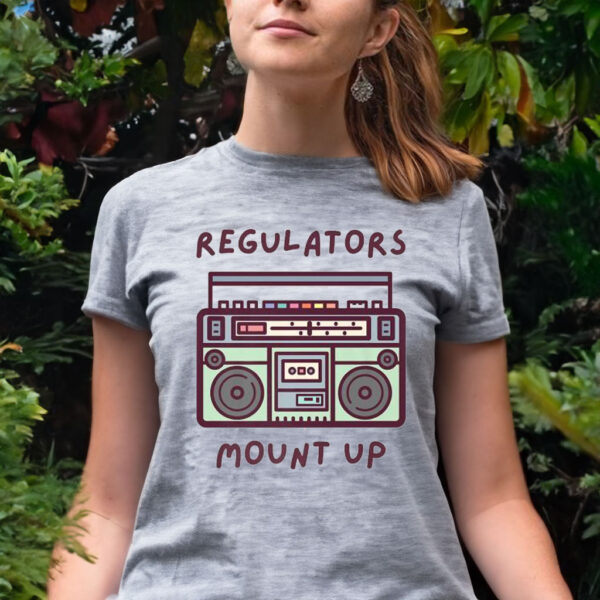 Official Regulators Mount Up 90s Old School Hip-Hop Lyrics T-Shirt