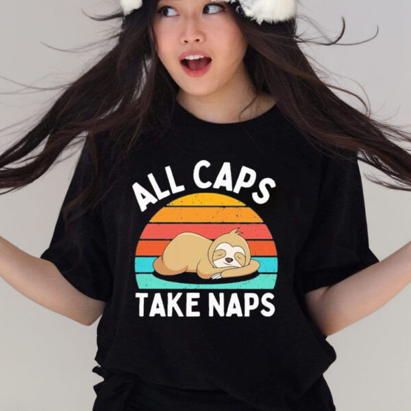 Official Sloth Sleep All Caps Take Naps Vintage Shirt