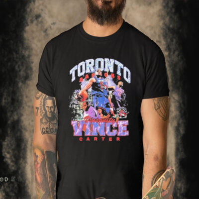 Official Vince Carter Toronto Raptors Mitchell & Ness Hardwood Classics Bling Concert Player Shirt