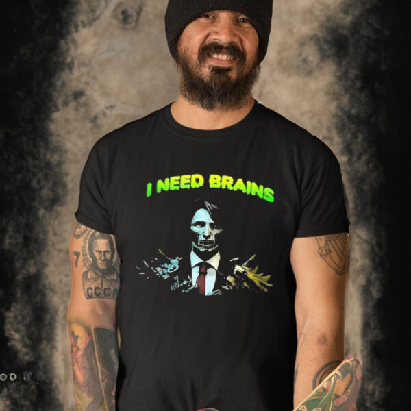 Official Zombie Halloween I Need Brain T-shirt