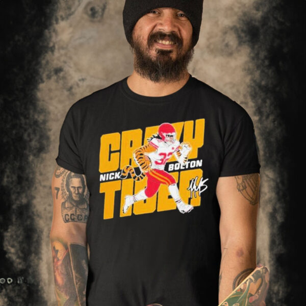 Official charlie Hustle Nick Bolton Crazy Tiger Shirt