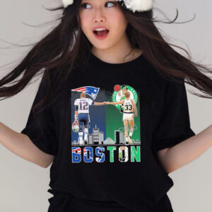 Official england Patriots Brady And Boston Celtics Bird Boston Signatures Shirt
