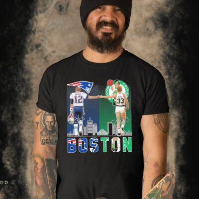 Official england Patriots Brady And Boston Celtics Bird Boston Signatures Shirt