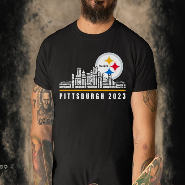 Pittsburgh Steelers Players Names City Skyline 2023 Season T Shirt