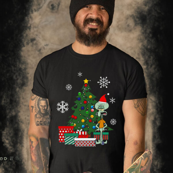 SQUIDWARD TENTACLES AROUND THE CHRISTMAS TREE HALLOWEEN SHIRT