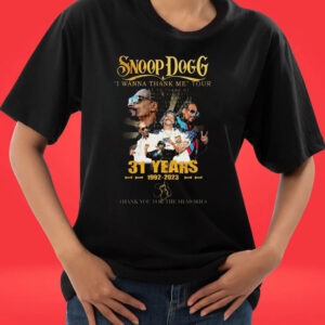 Snoop Dogg I Wanna Thank Me Tour 31 Years 1992-2023 Thank You For The Memories Signature Tee Shirt