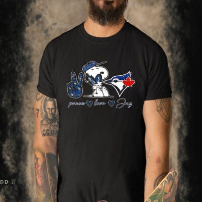 Snoopy Peace Love Toronto Blue Jays Shirt