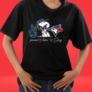 Snoopy Peace Love Toronto Blue Jays T-Shirt