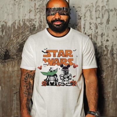 Star Wars Yoda And Boba Fett Skeleton Halloween Shirt