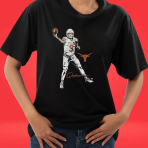 Texas Football Quinn Ewers Superstar Pose Tee Shirt