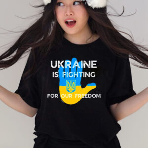 Ukrainian flag supporting design ukraine fight for freedom T-shirt