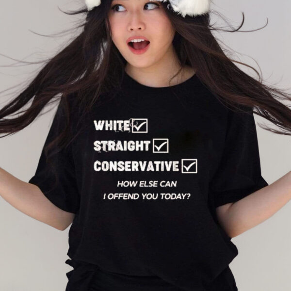 White Straight Conservative How Else Can I Offend You Today T-Shirt