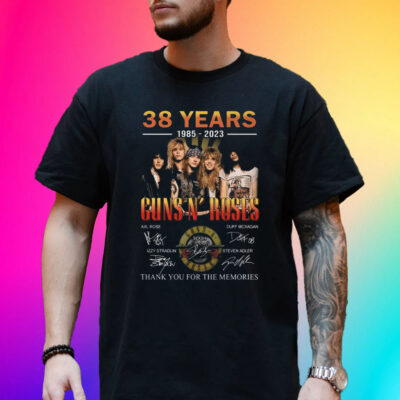 38 Years 1985 – 2023 Guns N Roses Thank You For The Memories Shirt