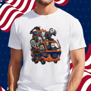 Auburn Tigers Horror Movies Characters Bus Halloween 2023 T Shirt