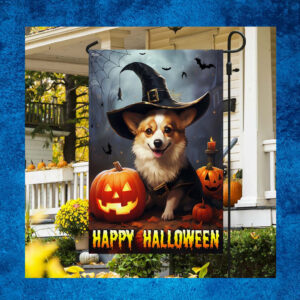 Corgi Dog Halloween Flag 2023