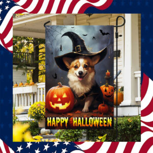 Corgi Dog Halloween Flag