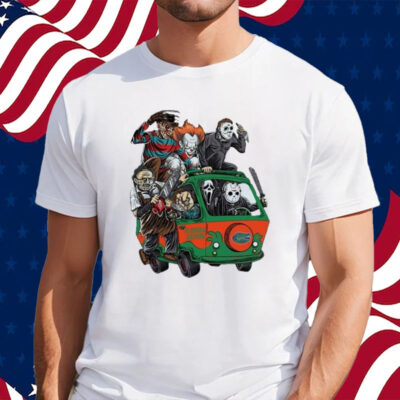 Florida Gators Horror Movies Characters Bus Halloween 2023 T Shirt