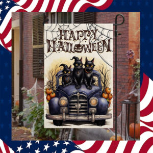 Halloween Black Cat Truck Trick Or Treat Flag