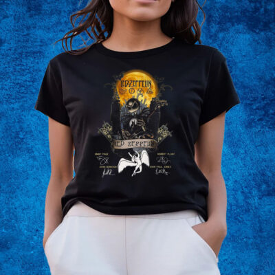 Jack Skellington Collab Led Zeppelin Signature Halloween T-Shirts